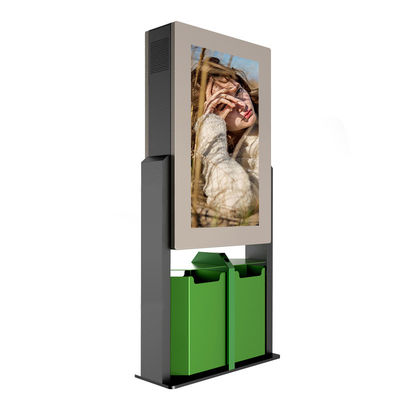 65 &quot;Smart Outdoor Interactive Kiosk IP65 กระจกนิรภัยแบบยืนฟรี